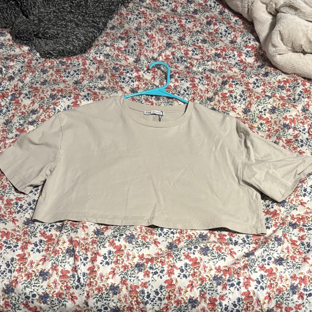 Zara Light Beige Crop Top